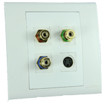 Multijack single gang wallplate with four units installed